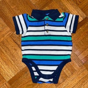Old Navy 0-3 months stripe polo onesie